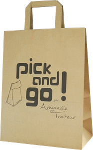 sac papier kraft personnalisé pour l'entreprise Pick and Go 