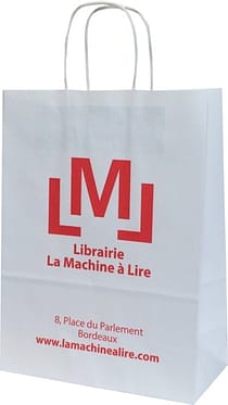 Top sacs publicitaires personnalisés kraft poignées torsadées Librairie