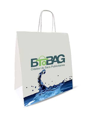 Sac en papier aquakraft personnalisé pour la société Btobag