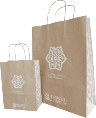 sac en papier kraft brun biodégradable pour karawan authentic