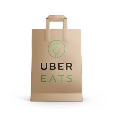 sac kraft traiteur poignées plates uber eats
