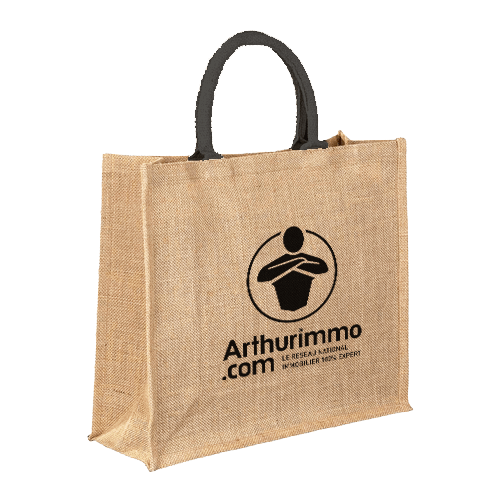 sac en toile de jute personnalisé pour l'entreprise arthurimmo.com