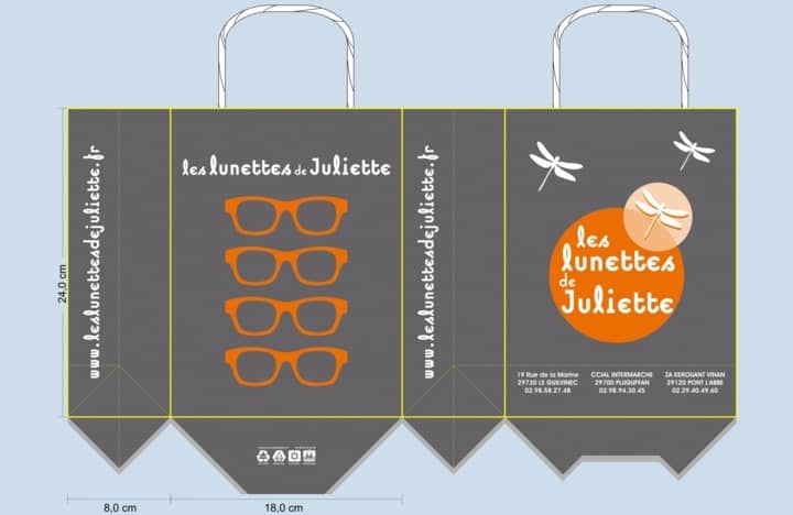 BAT sac papier publicitaire opticien les lunettes de juliette